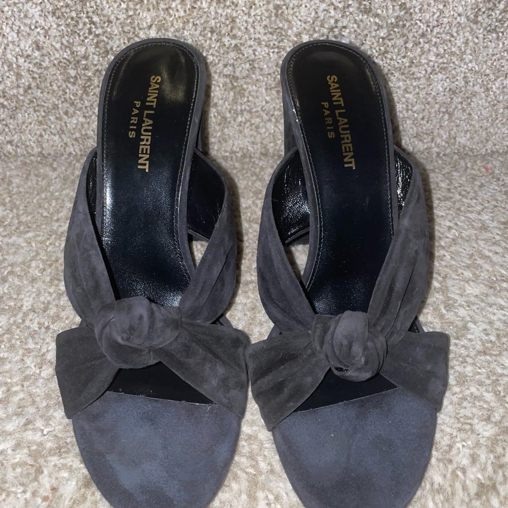 Saint Laurent velvet mules